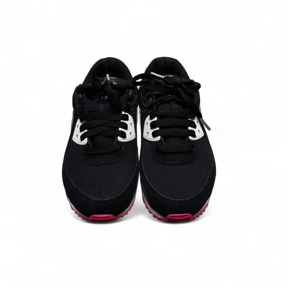 Rare Nike Air Max 90 Black Metallic Silver Pink Blast, Women's Size 6